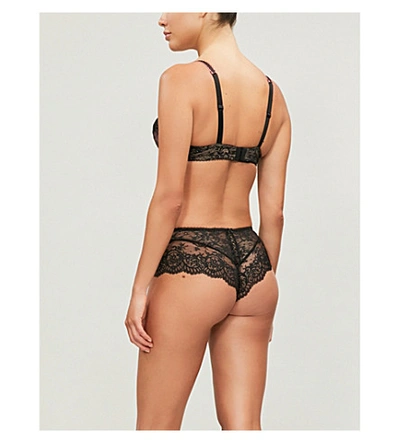 Shop Aubade Courbes Stretch-lace Bra In Charme Noir