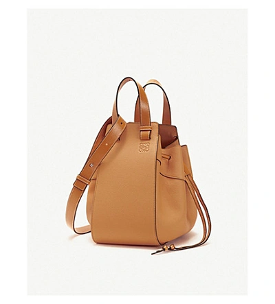 Shop Loewe Hammock Leather Shoulder Bag In Light Caramel