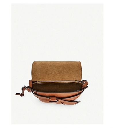 Shop Loewe Gate Mini Leather Bag In Walnut
