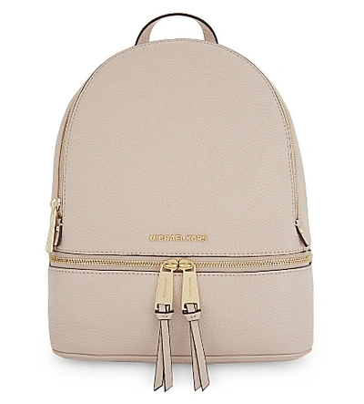 Shop Michael Michael Kors Rhea Medium Leather Backpack In Soft Pink
