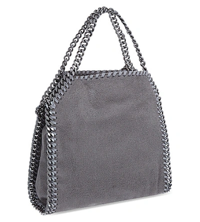 Shop Stella Mccartney Women's Light Grey Mini Falabella Faux-suede Tote