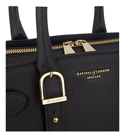 Shop Aspinal Of London Marylebone Medium Pebbled Leather Tote In Black