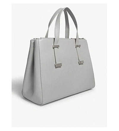 Shop Ted Baker Alexiis Grained Leather Tote In Grey