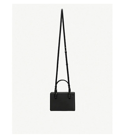 Shop Loewe Postal Leather Shoulder Bag In Black
