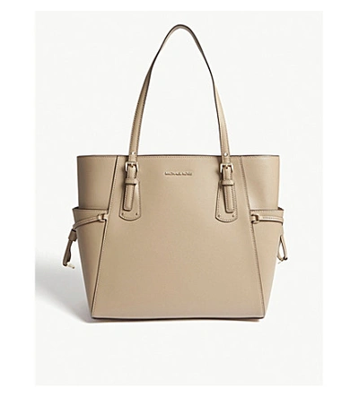 Shop Michael Michael Kors Leather Tote Bag In Truffle