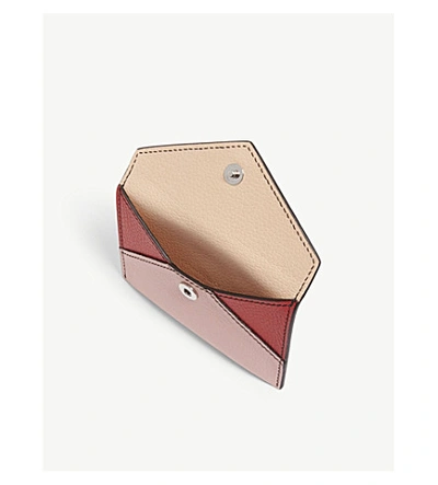 Shop Alexander Mcqueen Leather Envelope Card Holder In Pink/red