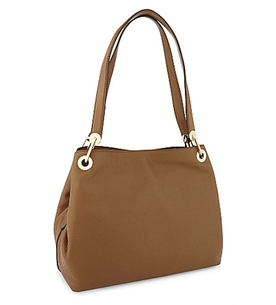 Shop Michael Michael Kors Raven Pebbled Leather Shoulder Bag In Acorn