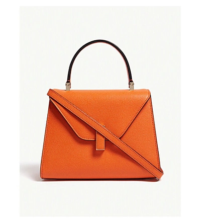 Shop Valextra Iside Mini Leather Tote In Ar Aragosta