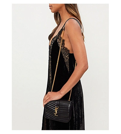 Shop Saint Laurent Black Sulpice Quilted Leather Cross-body Bag