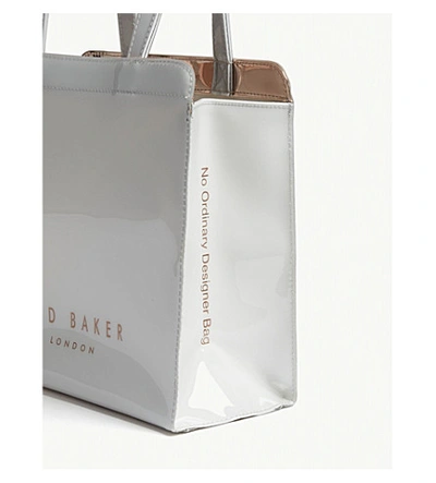 Shop Ted Baker Cleocon Small Bow Shopper In Light Grey