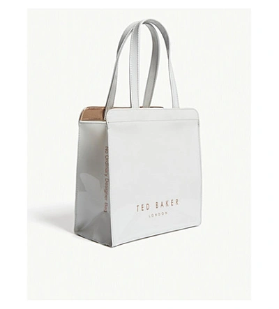 Shop Ted Baker Cleocon Small Bow Shopper In Light Grey