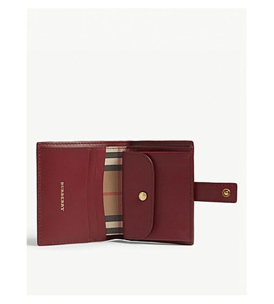 Shop Burberry Lakeside Check Small Wallet In Vintage Check Crimson