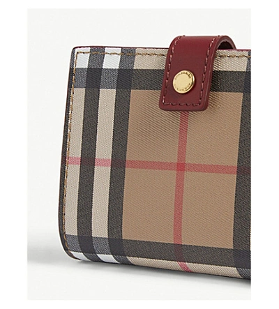 Shop Burberry Lakeside Check Small Wallet In Vintage Check Crimson
