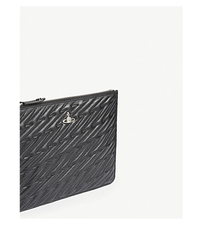 Shop Vivienne Westwood Coventry Quilted Leather Pouch In Black