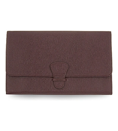 Shop Aspinal Of London Saffiano Leather Classic Travel Wallet In Burgundy