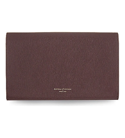 Shop Aspinal Of London Saffiano Leather Classic Travel Wallet In Burgundy