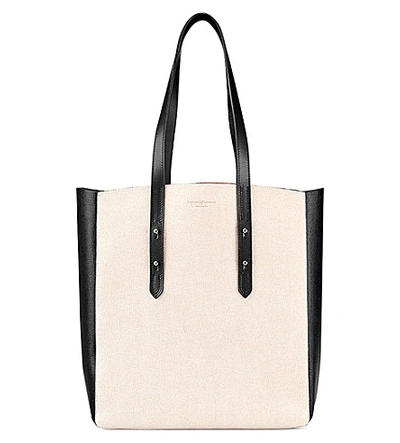 Shop Aspinal Of London Essential Saffiano Leather Tote Bag In Monochrome