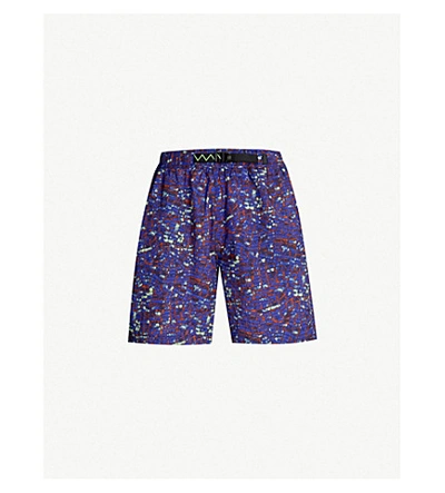 Shop Nike Acg Patterned Shell Shorts In Indigo Storm