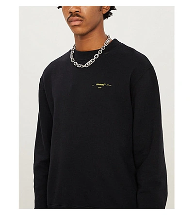 Shop Off-white Acrylic Arrows-print Cotton-jersey Sweatshirt In Black