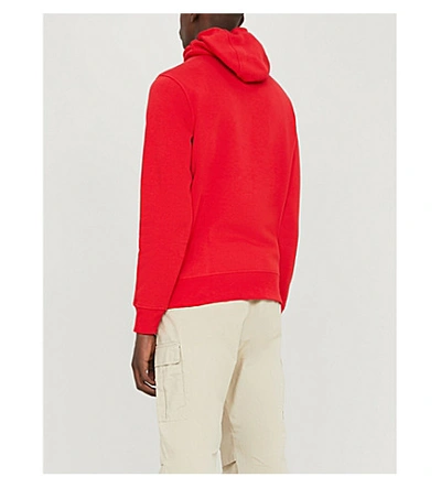 Shop Tommy Hilfiger Logo-embroidered Cotton-blend Hoody In Haute Red