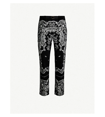 Shop Sacai Graphic-print Straight Corduroy Jeans In Black