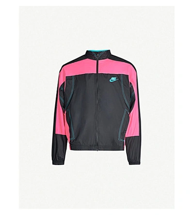Shop Nike X Atmos Shell Jacket In Black/hyper Pink