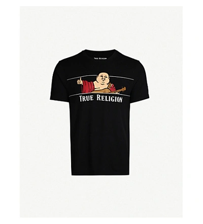 Shop True Religion Buddha-print Cotton-jersey T-shirt In Black