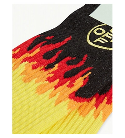 火焰-打印 棉-混合 袜子