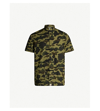 Shop A Bathing Ape Camouflage-print Cotton-jersey Shirt In Green