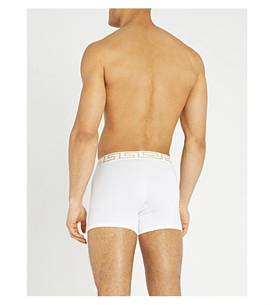 Shop Versace Mens White Iconic Stretch Cotton Trunks