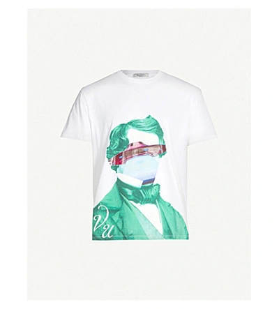 Shop Valentino X Undercover Graphic-print Cotton-jersey T-shirt In White