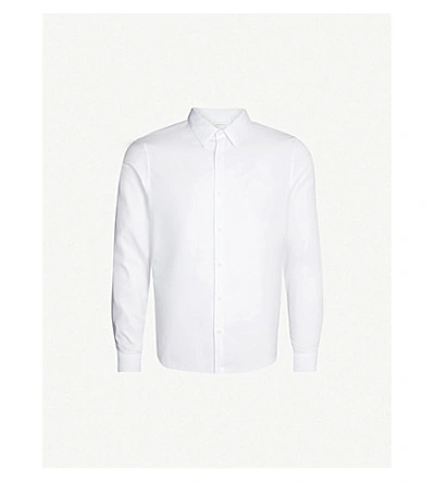 Shop Sandro Oxford Regular-fit Cotton-twill Shirt In White