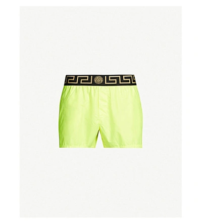Shop Versace Iconic Swim Shorts In Flouro Yellow