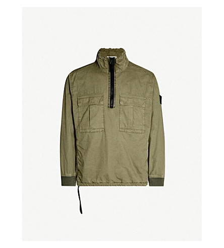 Stone Island Cargo-pocket Cotton Jacket In Olive | ModeSens