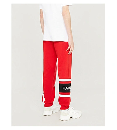 Shop Givenchy Logo-embroidered Cotton-jersey Jogging Bottoms In Red/black