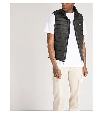 Shop Patagonia Padded Shell-down Gilet In Black