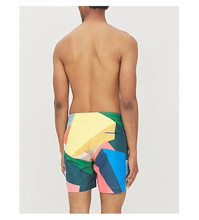 Shop Orlebar Brown Bulldog Rob Wyn Yates Geometric-print Swim Shorts In Multi