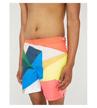 Shop Orlebar Brown Bulldog Rob Wyn Yates Geometric-print Swim Shorts In Multi