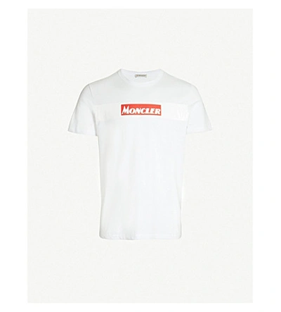 Shop Moncler Logo-print Cotton-jersey T-shirt In White
