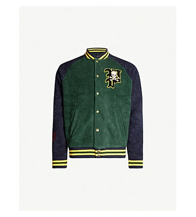 Shop Polo Ralph Lauren Patch-embroidered Regular-fit Fleece Jacket In Multi
