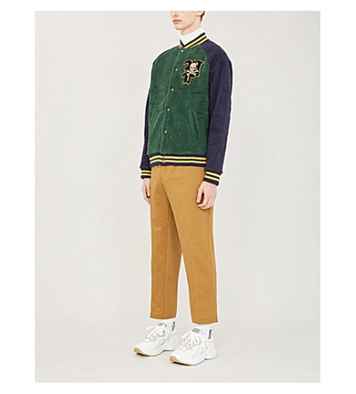 Shop Polo Ralph Lauren Patch-embroidered Regular-fit Fleece Jacket In Multi