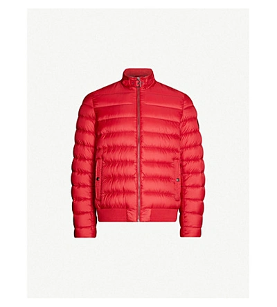 Shop Belstaff Quilted Shell-down Bomber Jacket In Red