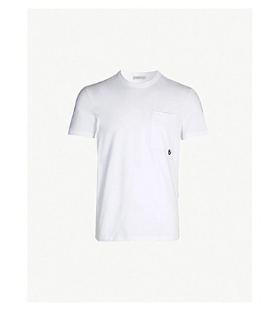 Shop Moncler Patch-pocket Cotton-jersey T-shirt In White
