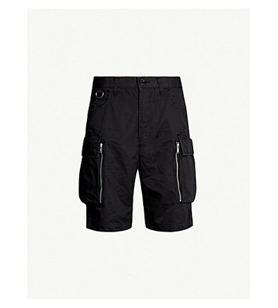 Shop Undercover Cargo-pocket Cotton-jersey Shorts In Black