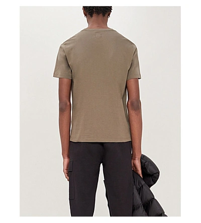 Shop C.p. Company Logo-print Cotton-jersey T-shirt In Dusty Olive