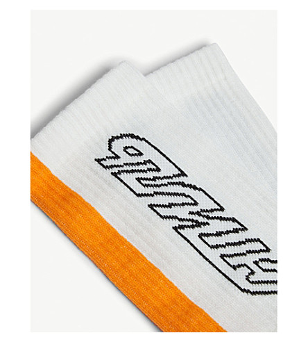 Heron Preston Стиль Socks In White Orange | ModeSens