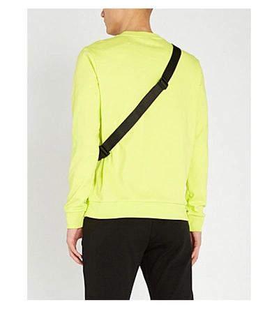 Shop Hugo Logo-print Cotton-jersey Sweatshirt In Bright Yellow