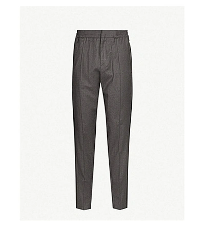 Shop Etro Slim-fit Tapered Wool Trousers In Black