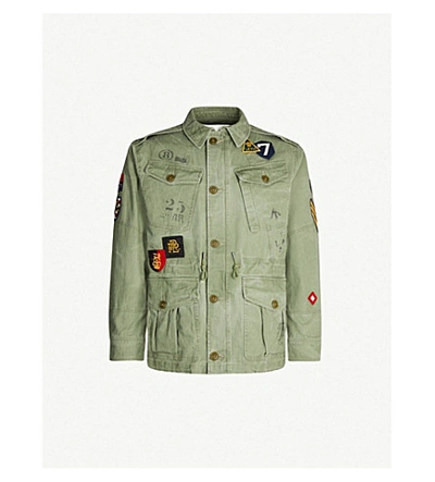 Polo Ralph Lauren Patchwork Cotton Military Jacket In Army Olive | ModeSens