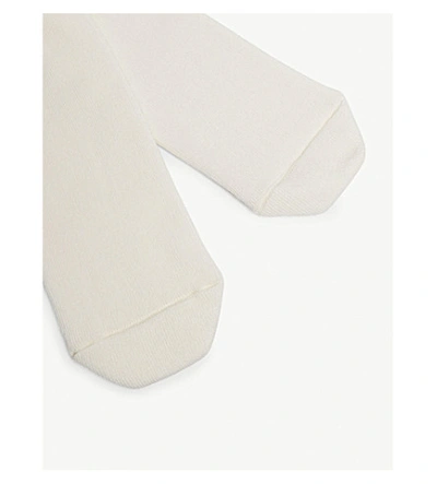 Shop Off-white Logo-intarsia Cotton-blend Socks In White Black